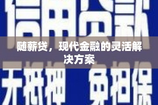 南化随薪贷，现代金融的灵活解决方案