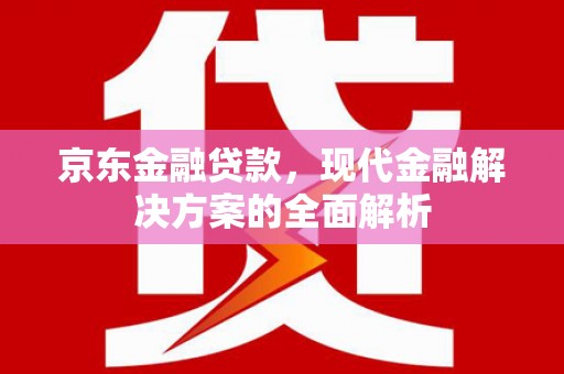 梁山京东金融贷款，现代金融解决方案的全面解析