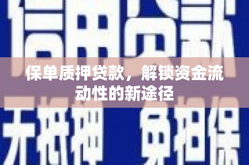 凌海保单质押贷款，解锁资金流动性的新途径