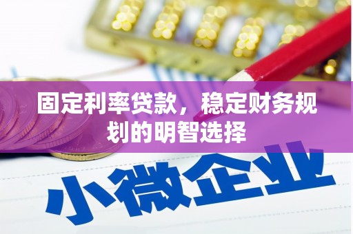 武邑固定利率贷款，稳定财务规划的明智选择