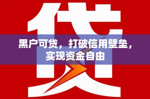 中区黑户可贷，打破信用壁垒，实现资金自由